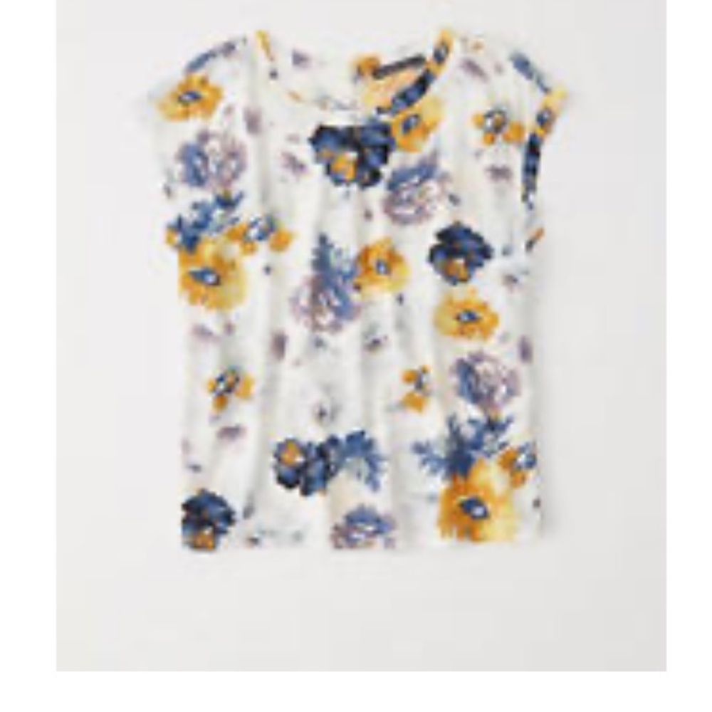 A&F White Floral Top